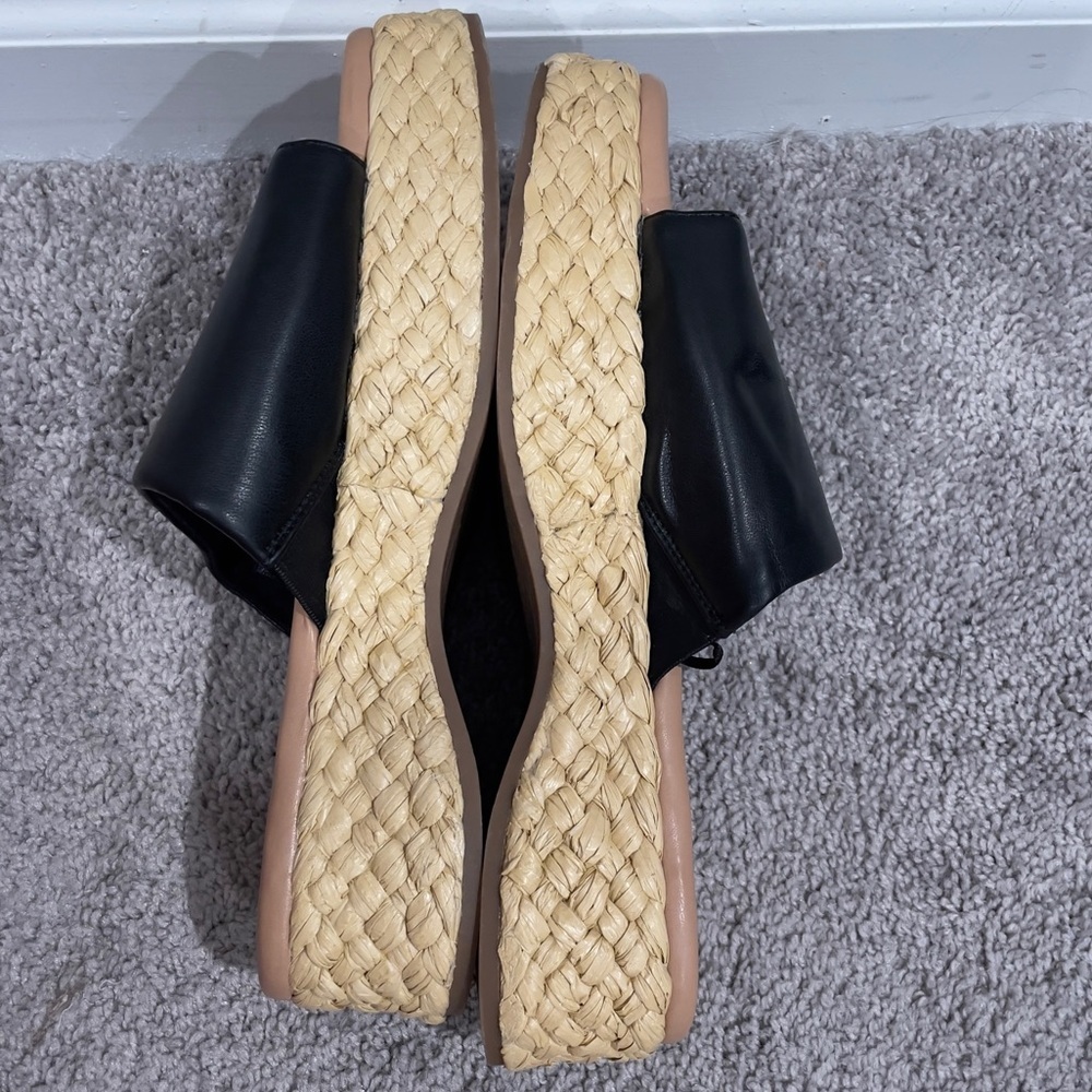 Sam & Libby Ingrid Espadrille Slide Platform Sandal, Black/Tan, Women's 9.5 NEW - Picture 10 of 13